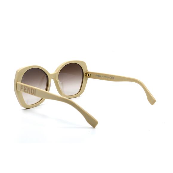 NEW FENDI FE40112I 57F SHINY BEIGE BROWN GRADIENT AUTHENTIC SUNGLASSES - Picture 6 of 12